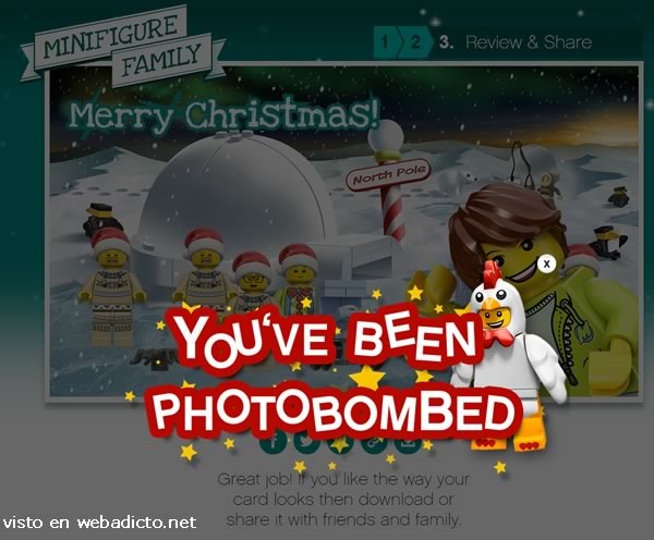 como crear una tarjeta de navidad de lego photobomb
