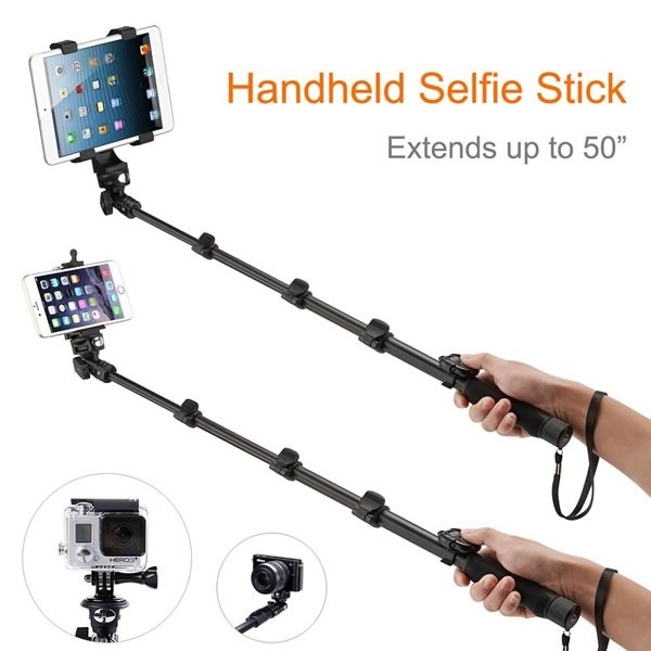 palo para selfie con tablet extension
